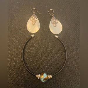 Earrings and bracket set